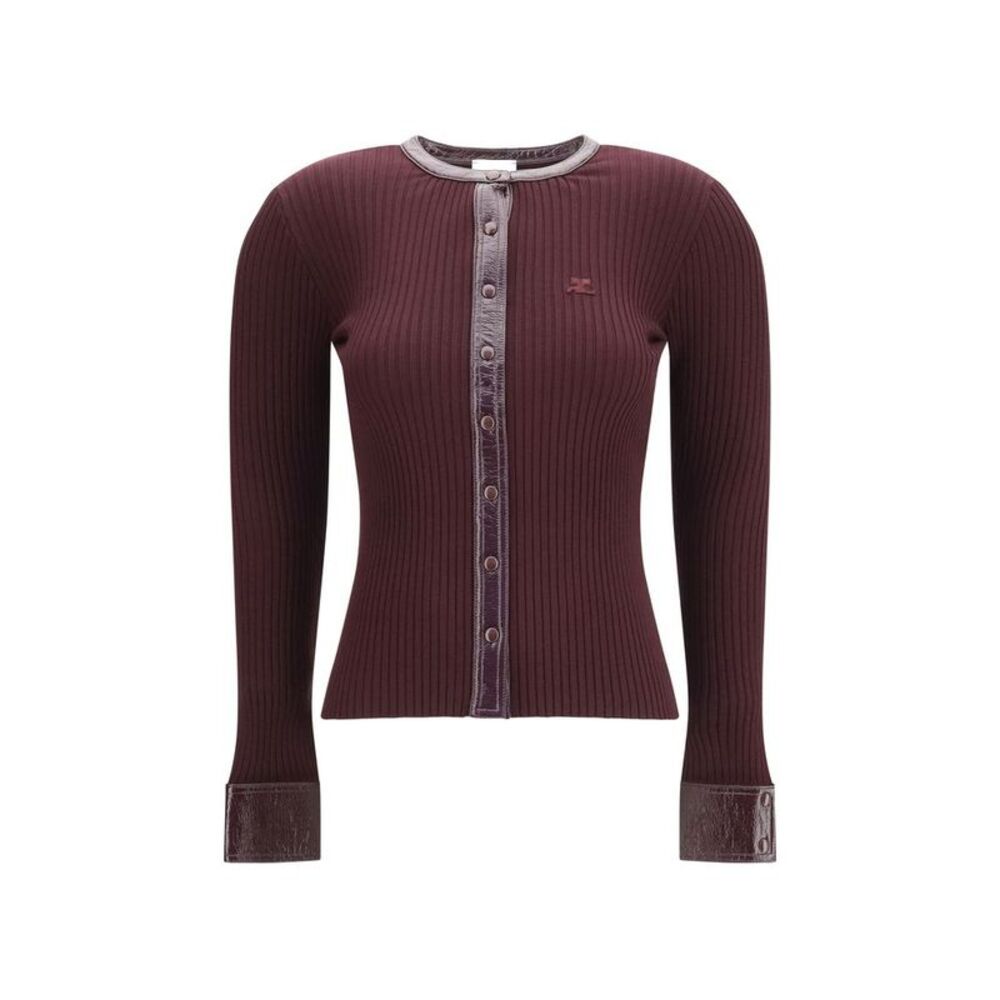 Courrèges Bordeaux Viscose Women's Cardigan